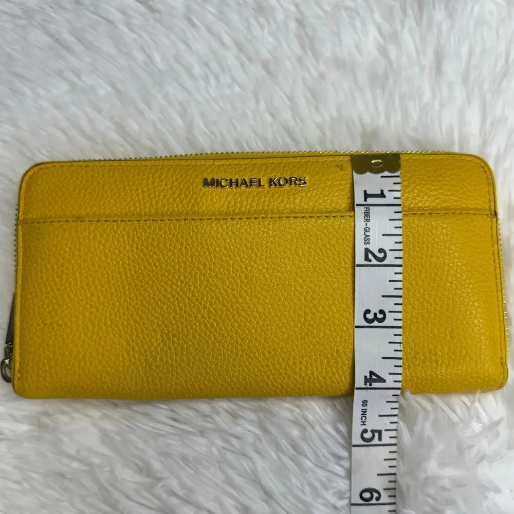 Michael Kors Mustard Yellow Zip Around Wallet